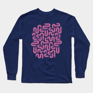 JELLY BEANS Squiggly New Wave Postmodern Abstract 1980s Geometric in Peony Purple with Blue Dots - UnBlink Studio by Jackie Tahara Long Sleeve T-Shirt